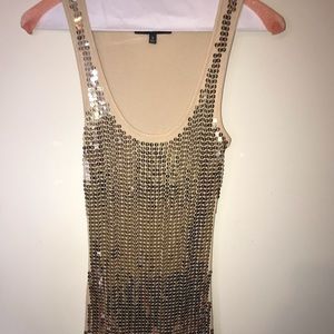 Express gold sequined tank top